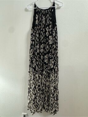 Zara Black and Cream Printed Maxi Dress-Skirt